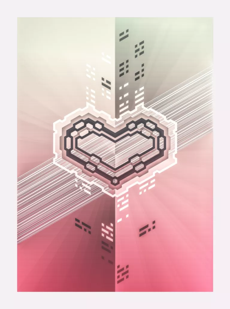 Colored vector illustration of an abstract heart.