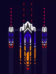 Arcade - spaceship vector illustration you'd find in a game.