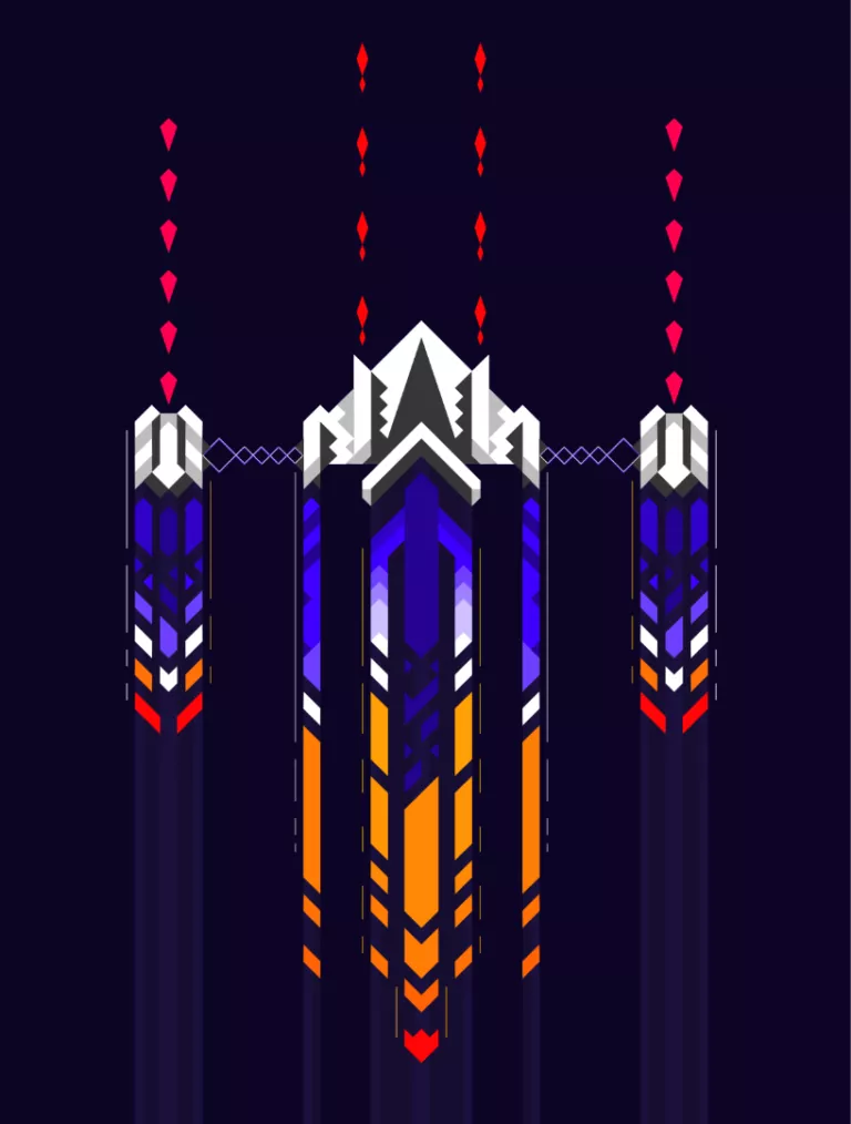 Arcade - spaceship vector illustration you'd find in a game.