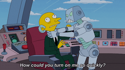 The Simpsons, Mr. Burns strangled by a robot GIF