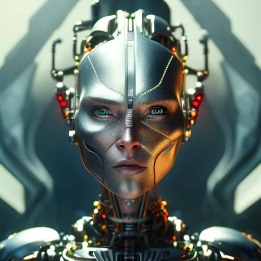 AI rendered female cyborg.