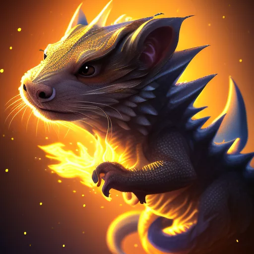 AI rendered dragon-like ferret.